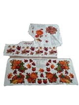 2 V.I.P. Autumn Foliage Fabric Appliques Panel Orange Oak Maple Leaves Flowers - $4.37