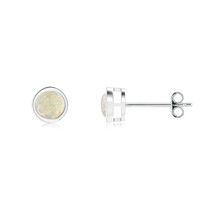 ANGARA Natural Opal Solitaire Stud Fine Earrings in Sterling Silver (Size-4mm) - £182.72 GBP+