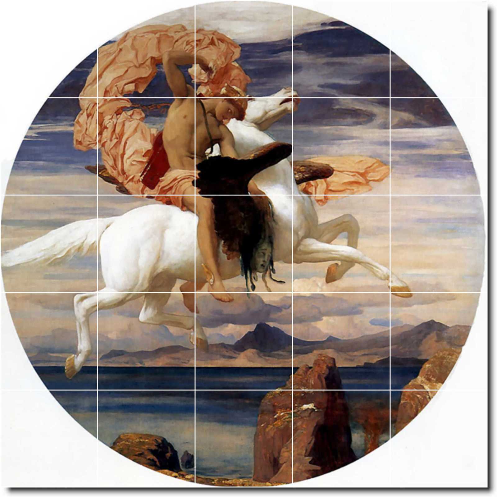Leighton frederick perseus on pegasus hastening to the rescue of andromeda 5x5