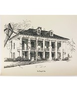 Rene Beauregard House New Orleans H A Perez 1970 Vintage Lithography Sketch - £42.73 GBP