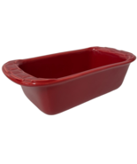 Longaberger Woven Traditions Pottery Mini Bread Loaf Pan Paprika Red Ver... - $10.75
