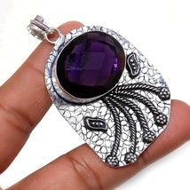 African Amethyst Oval Shape Gemstone Ethnic Unique Pendant Jewelry 2.70&quot; SA 184 - £4.00 GBP