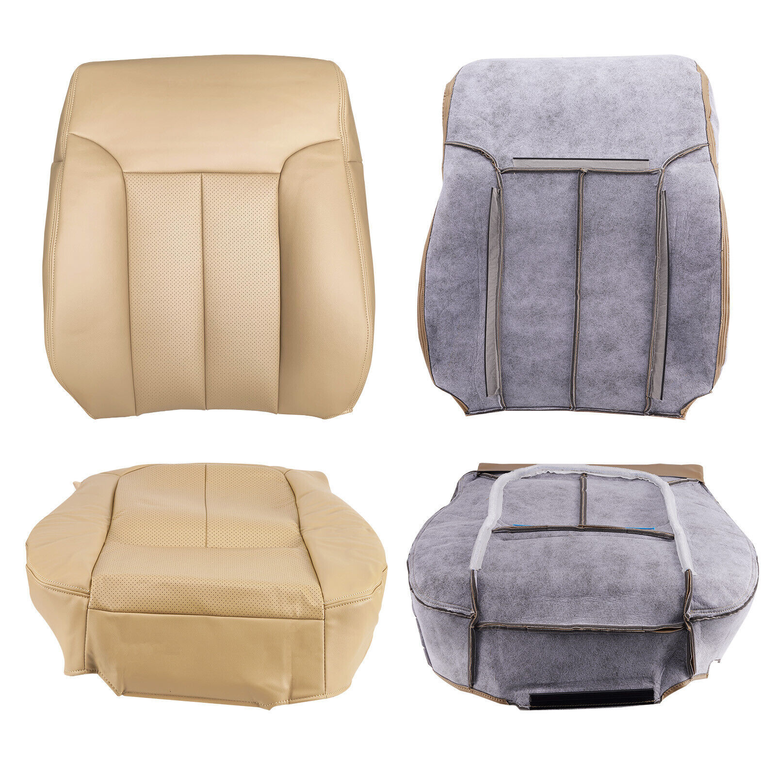 Front Driver & Passenger Side Leather Seat Cover For 2009-2014 Ford F150 Lariat