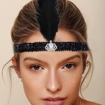 Sequins Feather Headbands Fashion Soft Feather Headpiece 1920s Rhineston... - £21.80 GBP