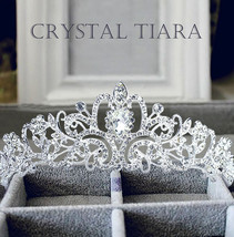 US Wedding Bridal Princess Crystal Prom Hair Tiara Crown Veil Headband w... - $21.99