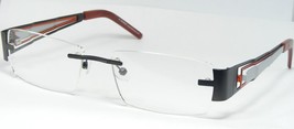 +Choc- C404 330 Dark Brown /RED Orange /SILVER Unique Eyeglasses Choc 53-17-140 - $69.30