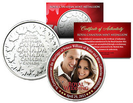 ROYAL WEDDING * Prince William &amp; Kate * Royal Canadian Mint Medallion Coin - £6.83 GBP