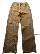 Carhartt Canvas Pants Men’s 31x35 Brown Workwear Outdoor Travel STAIN - $19.80
