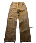 Carhartt Canvas Pants Men’s 31x35 Brown Workwear Outdoor Travel STAIN - $27.08 CAD