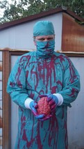 Bloody Surgeon Costume Surgical Gown Doctor Hostel Dead Ringers creepy tools - £24.11 GBP