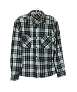 Nordstrom Mens Size Medium Slate &amp; Stone Plaid Button Down Heavy Flannel... - £26.97 GBP