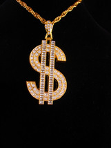 HUGE 4&quot; Dollar Sign necklace / Vintage rapper jewelry - Banker Money sign -  men - £99.90 GBP