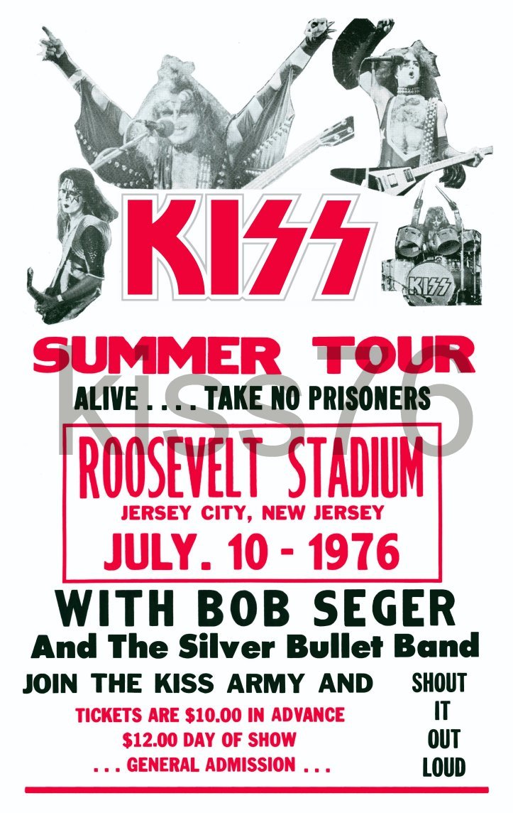 KISS Band 14 x 22 July 10,1976 Roosevelt Stadium Reproduction Concert Po... - $40.00