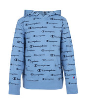 Champion Little Boys Aop Champion Script French Terry Hoodie,Blue,5 - $29.70