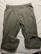 Carhartt B111 Flannel Lined Carpenter Jeans Pants Green Moss Men&#39;s Size ... - $34.65