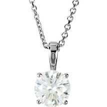 Authenticity Guarantee 
Round Diamond Pendant 14K White Gold (1 Ct I Si2 Clar... - £4,353.81 GBP