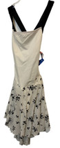 Motionwear Off-White &amp; Black Floral Wide Strap Dress w/ DanceFlex, Size ... - £14.93 GBP