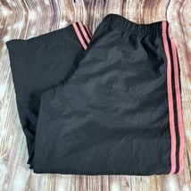Adidas Womens Size Large Black Peach Stripe Lightweight Casual Track Pants - £22.53 GBP