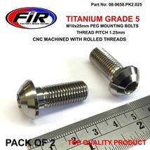 TITANIUM CNC FOOTPEG MOUNTING BOLTS M10 X 1.25MM X 25MM SUZUKI RMZ250 20... - £9.68 GBP