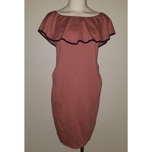 NWT Pink Blush Dress Size Small Dusty Pink Navy Blue Trim Sleeveless - $29.65