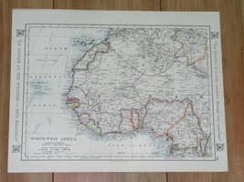 1921 Antique Map Of Western Africa Rio De Oro Sahara Nigeria Angola Angola Gabon - £22.34 GBP