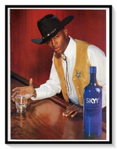 Skyy Vodka Straight Up Print Ad 2003 Magazine Advertisement Cowboy Sheriff - $9.70