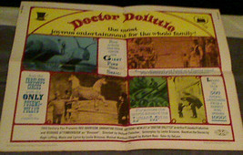 Original 1968 Motion Picture Half-Sheet &quot;Doctor Doolittle&quot; Old-Timey Circus Look - £4.79 GBP