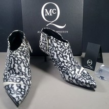 McQ by Alexander McQueen Shear Bootie 55 B&amp;W Print Ankle Boots Sz. 39 - £206.97 GBP