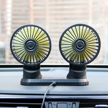 Car Fan Summer Cooling Adjustable Double-head Fan 360 Degree Low Noise Cooler - £52.94 GBP