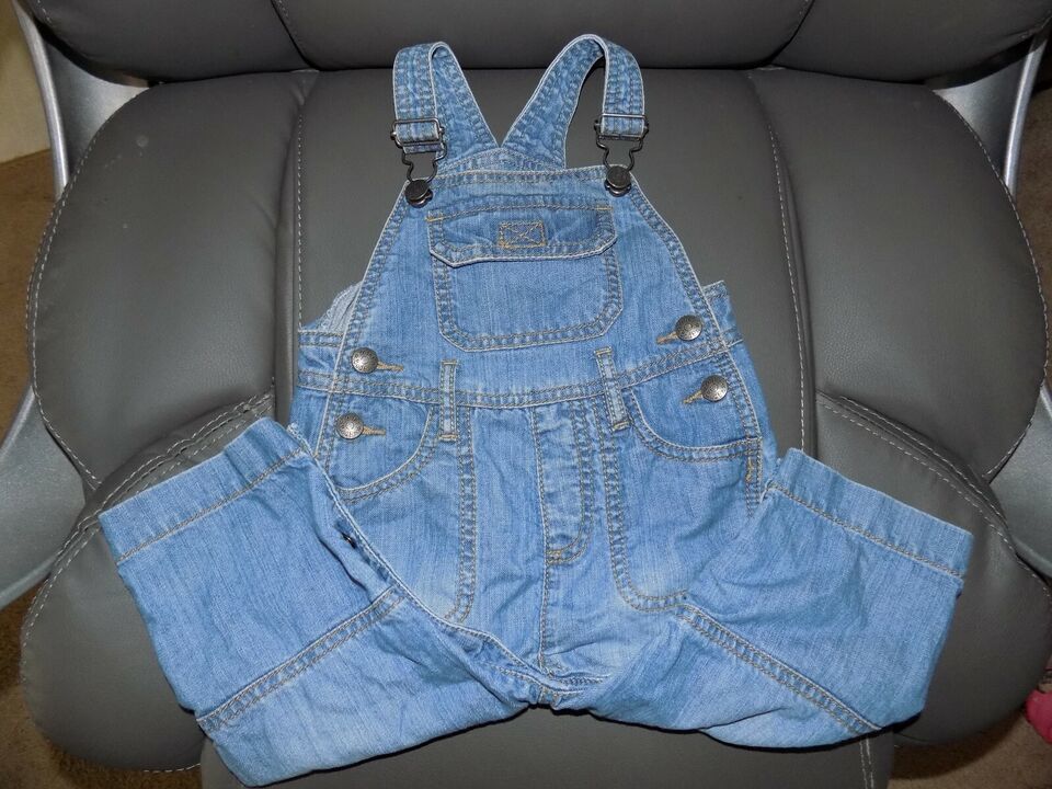 BABY BODEN Denim Overalls Bibs Suspenders Jean Snap Crotch Size 6/12 Mon... - $27.60