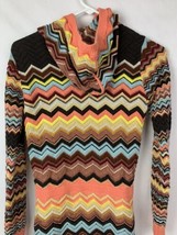 Missoni Jacket Long Hoodie Sweater Lightweight Multicolor Girls Teens Large - $24.99