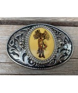 VTG 1970&#39;s Novelty Kachina Dancer Indian Figure Oval Belt Buckle - £15.40 GBP