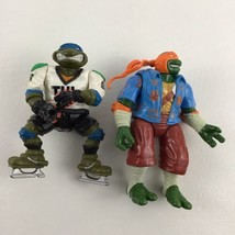 Teenage Mutant Ninja Turtles 5&quot; Figures Mikey Leo Lot Vintage Playmates ... - £19.46 GBP