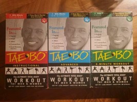 Billy Blanks Tae Bo workout VHS lot Of 3 basic Instructional advanced 8 ... - $17.81