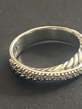 DAVID YURMAN CROSSOVER WIDE RING WITH DIAMONDS 925 STERLING SILVER size 7 - £251.79 GBP