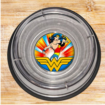 Wonder Woman Pet Bowl Dog Cat Food Drink Clear holds 14oz. - £11.32 GBP