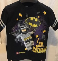 Lego Batman Boys DC Comics Black Short Sleeve T-Shirt I am Batman 14/16 Cotton - £14.24 GBP