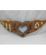 J.D.I. Wooden Welcome Home Handpainted Heart With Angel Wings Hanging Sign - $29.87 CAD