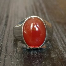 Natural Red Onyx Ring, 925 Silver, Men Onyx Ring Husband Gift Birthday Gift Ring - £54.26 GBP