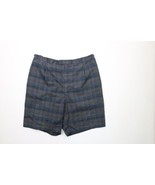 Vintage 50s Streetwear Mens 36 Faded Flat Front Chino Shorts Blue Plaid USA - $81.17 CAD