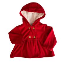 Carter&#39;s Hoodie Fleece Red Peplum Jacket Size 9 Months - £11.62 GBP