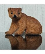 Vintage Kunstlerschutz Figurine Flocked Brown Bear Sitting Handwork West... - $20.14
