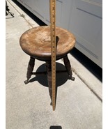 Antique 19thC A. Merriam Piano Wood Swivel Stool Seat Bench Ball Claw Gl... - $224.02 CAD