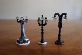 Vtg Lot 3x Christmas Village Street Light Lamppost Pole Victorian 2.8&quot; H... - $9.45