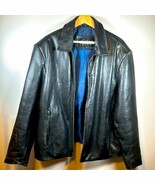 COLLEZIONE Black Leather Jacket with Zip Closure Previously Owned Size XL - $276.14 CAD