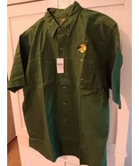 BASS PRO SHOPS LOGO MEN GREEN SHORT SLEEVE 100% COTTON BUTTON DOWN SHIRT... - $14.84