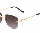 Bowie Rimless Geometric Wire Aviator Luxury Sunglasses (Gold &amp; Black Fra... - $13.67