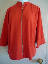 Woman&#39;s Jacket Top Zipper 3/4 Sleeve Orange Polyester Drapers &amp; Damons  Sze XL - £5.83 GBP