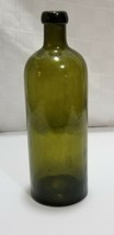 Olive Green Blob Top 9&quot; Bottle Hunyadi Janos Bitterquell Saxlehner&#39;s Mineral - £10.61 GBP