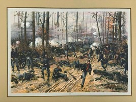 Civil War Battle Of Shiloh 1888 L Prang Antique Chromolithograph Thure Thulstrup - £88.52 GBP